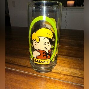 Vintage! Drinking Glass - Pizza Hut - The Flintstones Kids - Barney - 1986